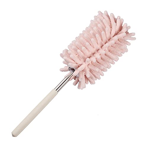 Pink Retractable Microfiber Duster for Cleaning Extendable Washable Hand Duster Feather Duster Cleaning Tool for Cleaning Office, Car, Window, Computer, Air Condition - color: Pink