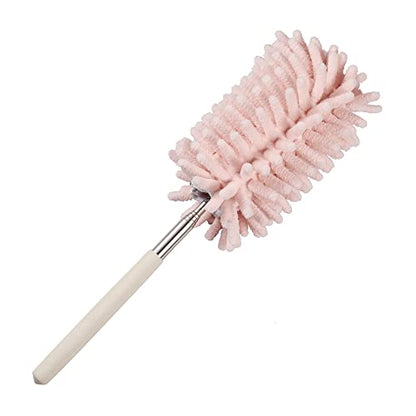 Pink Retractable Microfiber Duster for Cleaning Extendable Washable Hand Duster Feather Duster Cleaning Tool for Cleaning Office, Car, Window, Computer, Air Condition - color: Pink