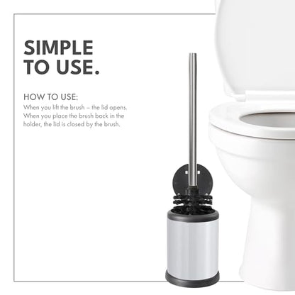 ToiletTree Products Toilet Brush with Lid (White 2 Pack) - style: White 2 Pack