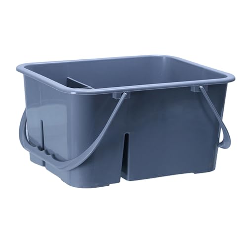 Large Cleaning Supplies Caddy, Portable Tool Organizers with Double Handles, 4 Section, Multipurpose Tool Bucket for Workshop, Home Bathroom, Bedroom, Kitchen, College Dorm, Garden