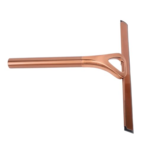 CHICIRIS 304 Stainless Steel Shower Squeegee, All Purpose Bathroom Cleaner Tool for Shower Glass Door Tile Wall Mirror Car, with Silicone Wiper and Suction Cup Hook (Bronze) - size: Bronze