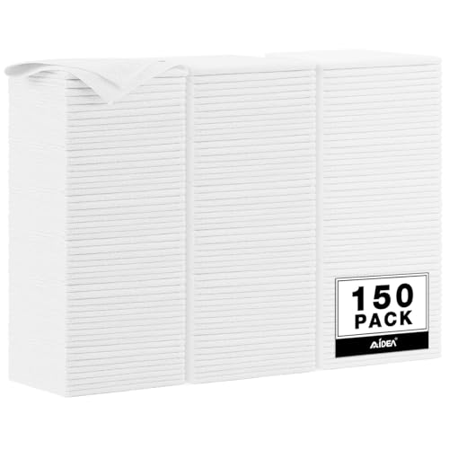 AIDEA Microfiber Cleaning Cloth White 150PK, Microfiber Towels for Cars, Premium Car Cloth, Dusting Cloths Lint Free Cleaning Rags for SUVs, House, Kitchen, Window, Workshops,12×12" - color: White, size: 150PK