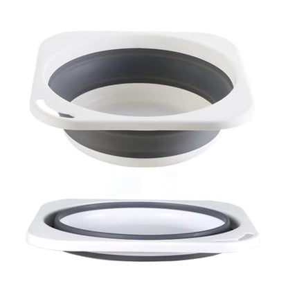 Collapsible Plastic Wash Basin 5L(1.4 Gallon), Kitchen Dishpan, Floding Small Bathtub, Space Saving Plastic Wash Bin for Dorm Camping Supplies Fishing Travel and Home (Grey 1 pcs) - color: Grey 1 Pcs