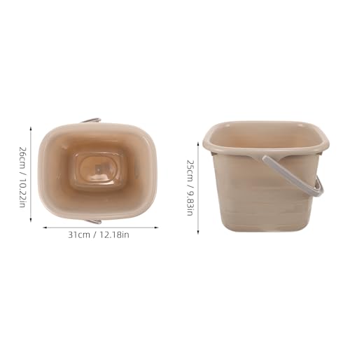 HEMOTON Plastic Bucket with Handle 11l Rectangular Small Home Water Storage Bucket Portable Multipurpose Plastic for Household Cleaning