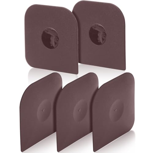 Pan Scraper Dish Scraper Tool Set, 5 Pack Plastic Pan Scraper Pot Scraper Food Scraper Nylon Non-Scratch Scraper, Polycarbonat Skillet Scraper Cleaner for Cleaning Grease Burnt Food, Kitchen Scraper - color: Brown, size: 5-Pack
