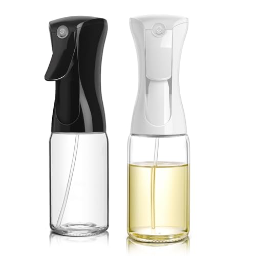 Mistifi Glass Oil Sprayer/Mister 5.1 fl oz (150ml), For Cooking Oil, Olive Oil, Soy Sauce, Vinegar, Non-Aerosol Refillable Dispenser, Spray Bottle (Set of 2) - color: Mix