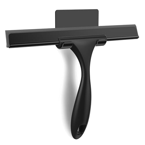 SetSail Squeegee for Shower Glass Door Stainless Steel Shower Squeegee for Glass Doors All-Purpose Window Squeegee for Tile Shower Walls, Sink, Mirror, Bathroom, Car Window Cleaning 10 Inches, Balck - color: All-black, size: 10 inches