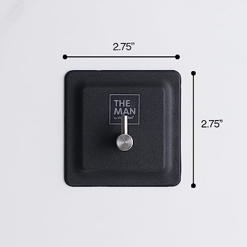 The Man Silicone Hook - Bathroom & Shower Storage Hook - Shower Toiletry, Bathroom Organizer Accessory - Heavy Duty Stainless Steel & Silicone - Strong Hold, Adheres to Most Surfaces (2 Pack) - size: 2 Pack