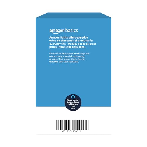 Amazon Basics Flextra Multipurpose Drawstring Trash Bags,30 Gallon,50 Count (Pack of 6) - size: 50 Count (Pack of 6)