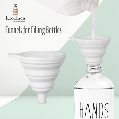 LOOCHICA Clear Glass Soap Bottle - Hands Free Dispenser for Kitchen or Bathroom - color: C07-clear-hands
