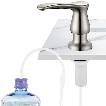 GAGALIFE Kitchen Sink Soap Dispenser Brushed Nickel, Under Sink Soap Dispenser with 40" Silicone Extension Tube, Say Goodbye to Frequent Refills - color: Brushed Nickel, size: with Hose
