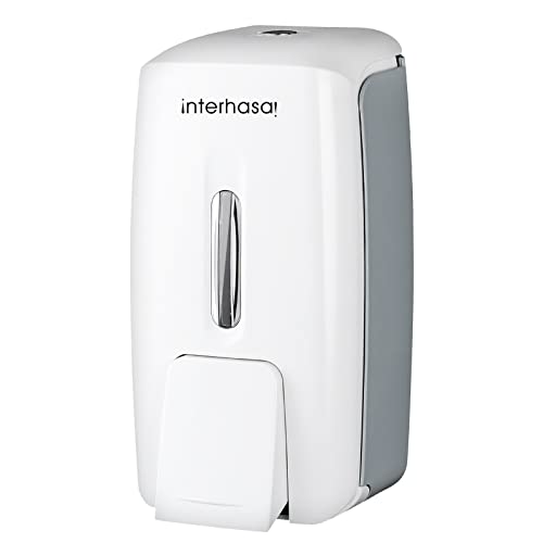 interhasa! Soap Dispenser Wall Mount Refillable 28oz Hand Sanitizer Dispenser Commercial Hand Soap Dispenser for Bathroom Support Liquid Gel Soap - color: White