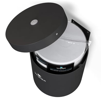 Wipex Black Wet Wipe Wall Dispenser: Durable Steel & Premium Silicone Port, Easy to Mount Wall Dispenser for Gym Wipes - Fits Sanitizing Refill Rolls, Perfect for Schools, Fitness, & Public Facilities