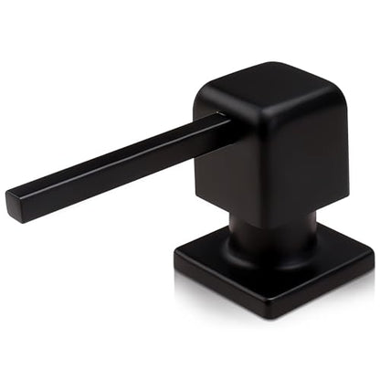 Bulit in Soap Dispenser Matte Black, Soap Dispenser for Kitchen Sink with 17 OZ Above The Sink Refillable Bottle Countertop Pump, Stainless Steel Pump Head Design - color: Matte Black-1