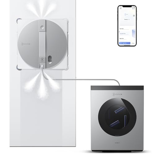 ECOVACS WINBOT W3 Omni Robot Window Cleaner with Auto-Clean & Multi-Functional Station, Win-SLAM 5.0 Smart Navigation, Intelligent Cleaning with Triple Spray System, 12-Level Protection - size: W3 OMNI