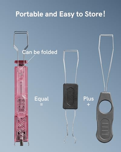 Keymatic 2-in-1 Switch Puller and Keycap Puller for Mechanical Keyboard, Key Switch with 4-Claw Grip, One-Press Eject Design for Fast & Stable Removal,Pink - color: Pink
