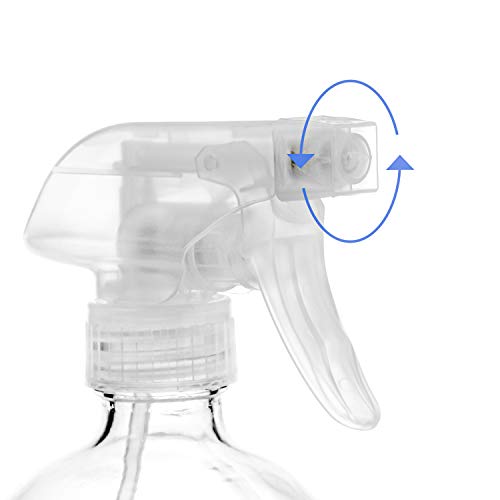 9 Pack Glass Spray Bottles, 16oz Empty Clear Boston Round Bottles Refillable Container with Trigger Sprayer for Cleaning Solutions, Essential Oils, Misting Plants