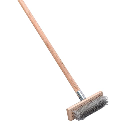 Vikye Scrub Brush with Long Handle, 7.9inch Heavy Duty Floor Scrubber Brush, Stiff Scrubber Brush for Cleaning Shower Bathroom Patio Garage