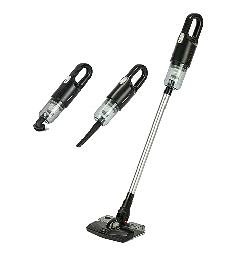 Cordless Stick Vacuum Cleaner and Mop All in One, 18000Pa Suction Cordless Wet Dry Vacuum Cleaner with Water Tank, Household Upright Vacuum Cleaner and Mop Combo for Hard Floor Pet Hairs (Black) - color: Black
