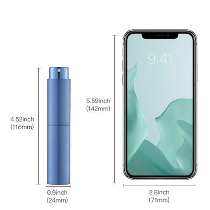 Tekson 10ml Travel Perfume Atomizer Refillable, Mini Cologne Spray Bottle Empty, Small Coffee Spray Bottle (Blue) - color: blue