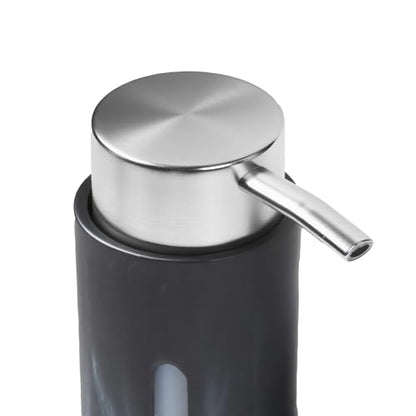 Kitchen Soap Dispenser Set 3 in 1, Dish Soap Dispenser with Sponge Holder, Dish Brush & Brush Holder, Kitchen Sink Caddy Organizer for Countertop, Rustproof（Black） - color: Black