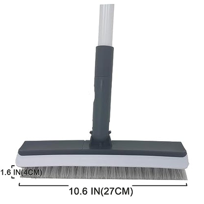 Stiff Bristles Broom,Tub Tile Broom Brush,Push Broom for Shower Cleaning,Patio, Kitchen,Garage,Indoor Outdoor Cleaning Brush,Stainless Steel Long Handle - color: Small Broom