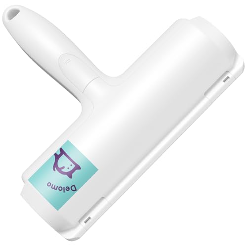 DELOMO Pet Hair Remover Roller: Reusable Lint Roller with Large Fur Bin - Portable Cat and Dog Hair Remover for Couch, Bedding, Car, Rugs & Furniture, Effective and Eco-Friendly, for Multi-Pet Homes - color: A: White（hot Sale）