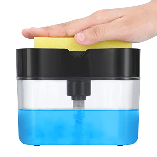 New 2026 Version Premium Quality Dish Soap Dispenser - Countertop Kitchen Soap Dispenser, Sink Dish Washing Soap Dispenser 13 Ounces (Sponge Included) - color: Gray