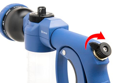 Corvid Adjustable Nozzle with Soap Dispenser, 8-Pattern Spray Hose Nozzle for Cleaning Cars, House, and Pets - Lightweight Plastic Design