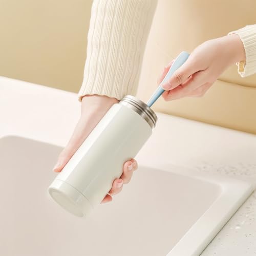 Household Glass Cleaning Brush, Long Handle Plastic Water Bottle Container Cleaning Tool(Light Blue) - color: Light Blue