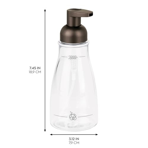 iDesign Refillable Foaming Soap Dispenser for Kitchen or Bathroom Vanity - Clear/Bronze - color: Clear/Bronze, style: Pack of 1
