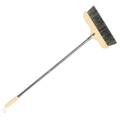 Hemobllo Long Handle Bristle Floor Broom with Wood and Construction Thick Soft Beveled Bristles for Indoor Outdoor Sweeping Easy Dust Collection for Home Kitchen Office Cleaning