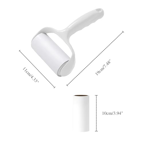 One Daisy White Adhesive Bristle Roller Brush, Removable Paper, Used for Brushing Floors, Sweeping Dust, Removing Hair, Cleaning Rooms, with Four Brush Cartridges - color: White