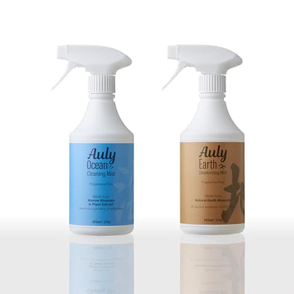 Auly Ocean Multi-Surface Cleaner Spray - Marine Mineral Solution for Grease & Grime - No Rinse Needed, Daily Household Cleaner for Kitchens & High Chairs (17 Fl Oz)