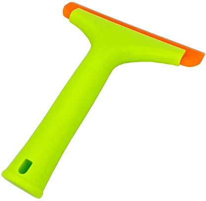 Super Flexible Silicone Squeegee, Auto Water Blade, Water Wiper, Shower Squeegee, 5.9'' Blade and 7.5'' Long Handle, For Car windshield, Window, Mirror, Glass Door - color: Green