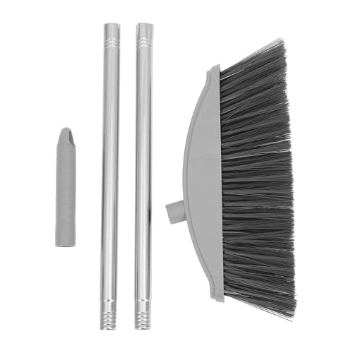 CALLARON Heavy Duty Broom with Long Handle and Stiff Bristles Nordic Gray Floor Cleaning Broom for Home Patio Garage Indoor Outdoor Use