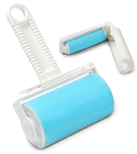 Schticky Lint Roller Set - Reusable & Washable Lint Roller Cleaner for Clothes Sofa Furniture Car Cat Dog Hair - Clean in a Quicky with Schticky (2 Piece)