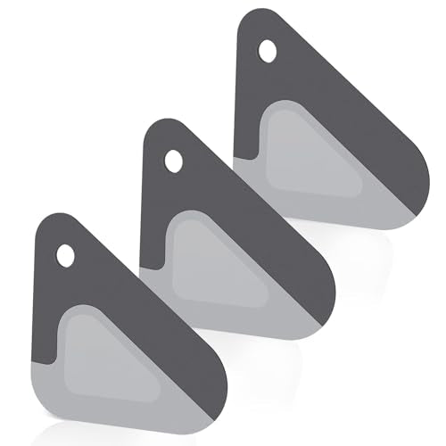 Food Scraper, 2-in-1 Pot and Pan Dish Scraper, Nylon and Silicone, Kitchen Scraper Tools for Cast Iron Skillets, Cookware, Dishes, Pans and Pots, Heat Resistant, Set of 3 - color: Gray