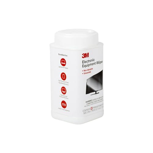 3M Antistatic Wipes, 80-Count Canister, Safe for Use on Most Electronic Devices (CL610)