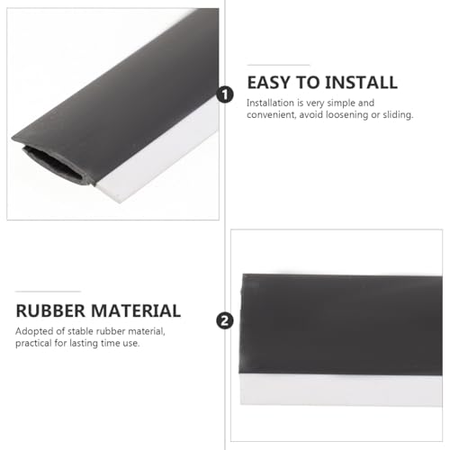 Angoily 4Pcs Dustpan Rubber Strip, 10.23" Dust Pan Lip Replacement, Silicone Edge Protectors, Black Refill Insert for Broom Sweeping Garbage Shovel - size: 26X2.3CM