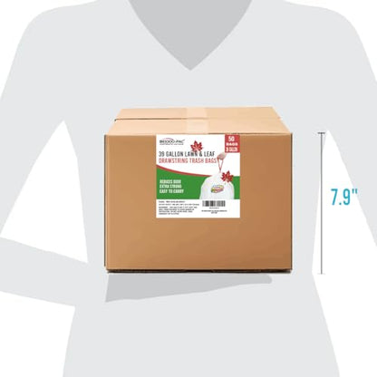 BEIDOU-PAC 39 Gallon Trash Bags Drawstring, 100 Count Bulk, White | Unscented | Heavy Duty Multi-purpose Garbage Bags Can Liners for Business Home Kitchen Commercial and Industrial - style: 39 Gallon |100 Count