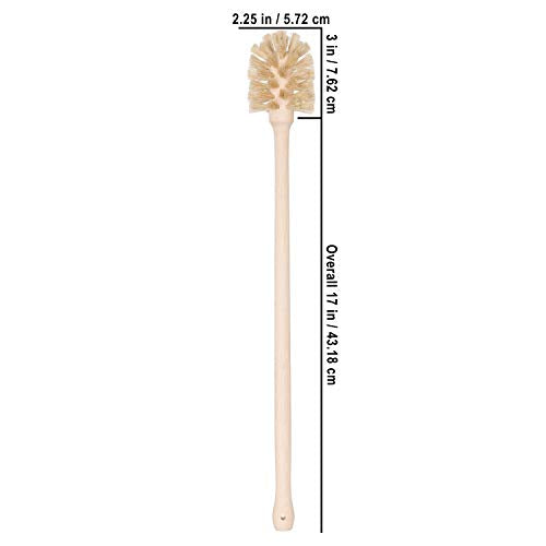 Redecker Bottle Brush, Light Horsehair Bristles, 17 Inch Long, Beechwood Handle for Milk Bottles and Carafes, Made in Germany - size: 16-1/2-Inches