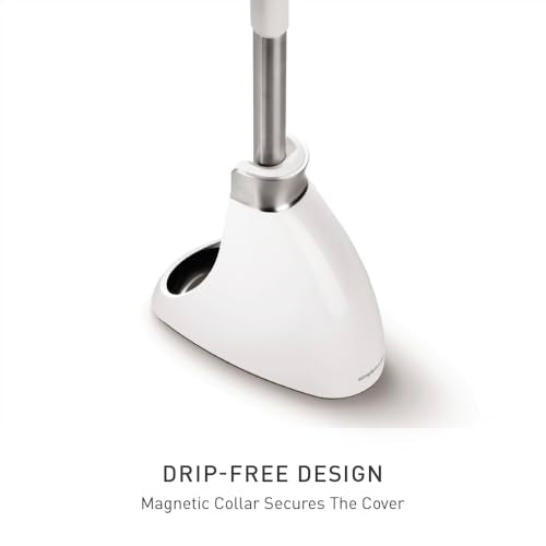 simplehuman Toilet Brush with Caddy, Stainless Steel, White - color: White, size: Toilet Brush Only, style: Toilet Brush