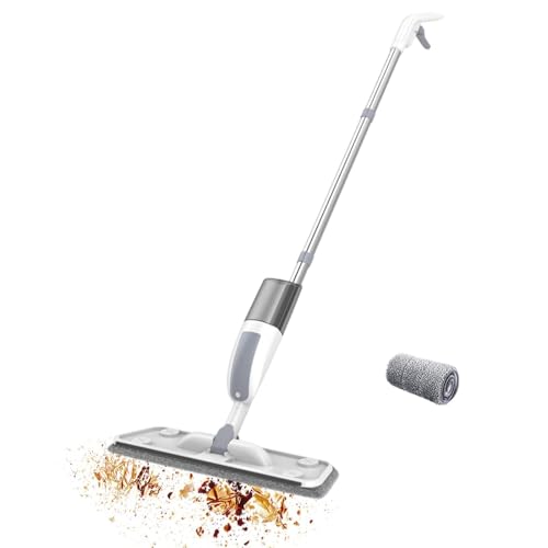 Spray Mop - Dry Wet Duster with Washable Pad, Flat Floor Cleaning Mop System, Water Spray Cleaner Tool, Reusable Pad Sweeping Device | for Kitchen Home Tile Laminate Apartment Bathroom