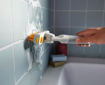 Joseph Joseph CleanTech 2-in-1 Tile and Tub Scrubber and Grout Cleaning Brush with V-Shaped Bristles - style: Tile Scrubber