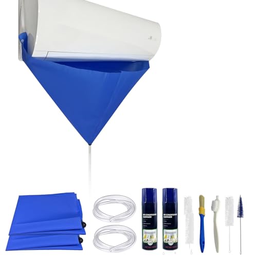Mini Split Cleaning Kit for Air Conditioner,2 Bottles of air Conditioner Cleaner,2 Air Conditione Waterproof Bag, 4 Wall Mounted Air Conditioner Cleaning Tools etc.