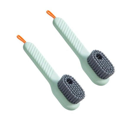 Scrub Brush with Handl, Heavy-Duty Scrub Brushes for Cleaning, Durable Bristles, for Kitchen, Bathroom, White/Green - color: 2 Green