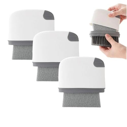 2-in-1 Groove Cleaning Brush with Hidden Scraper, Window Track Cleaner Tool for Sliding Doors & Sills, Hard Bristle Crevice Brush for Narrow Gaps (Dark Grey-3pcs) - color: Dark Grey-3pcs