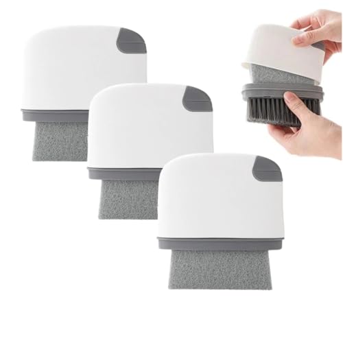 2-in-1 Groove Cleaning Brush with Hidden Scraper, Window Track Cleaner Tool for Sliding Doors & Sills, Hard Bristle Crevice Brush for Narrow Gaps (Dark Grey-3pcs) - color: Dark Grey-3pcs