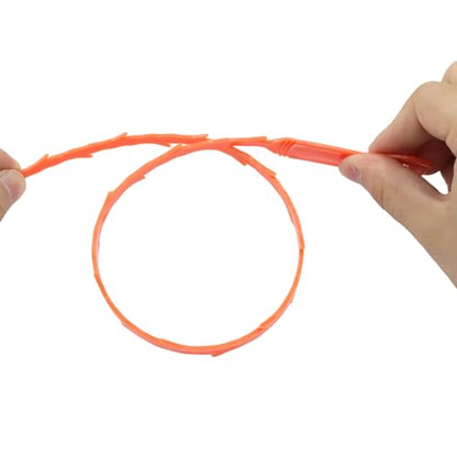 3 Pack 20 Inch Drain Clog Remover Snakes, Hair Cleaning Tool Effective Drain Snake Auger Tool for Sink, Shower, Bathtub, and Toilet(Orange) - color: Orange